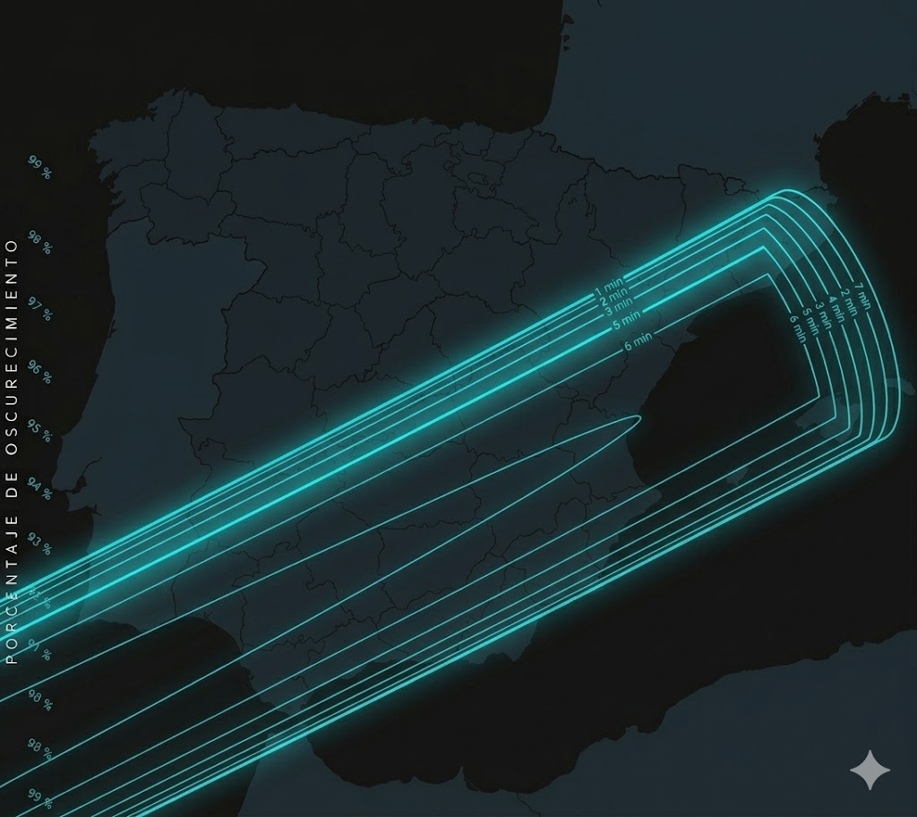 Trayectoria eclipse 2026